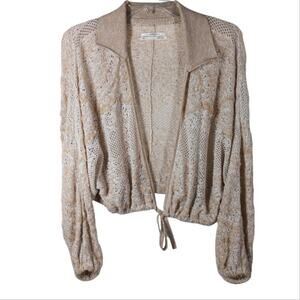 Anthro By Anthropologie Knit Cropped Cardigan Cream size XS/S